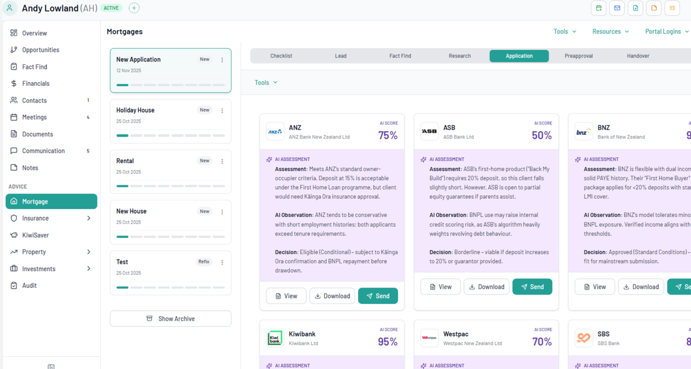 Mortgage lender comparison — AI-scored lender assessment in Adiso